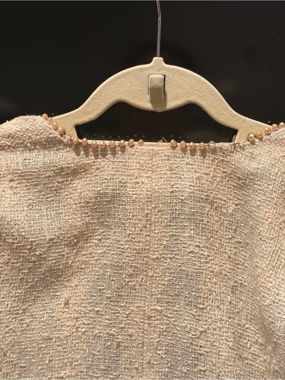 Chanel Cream Bouclé Open-Front Jacket